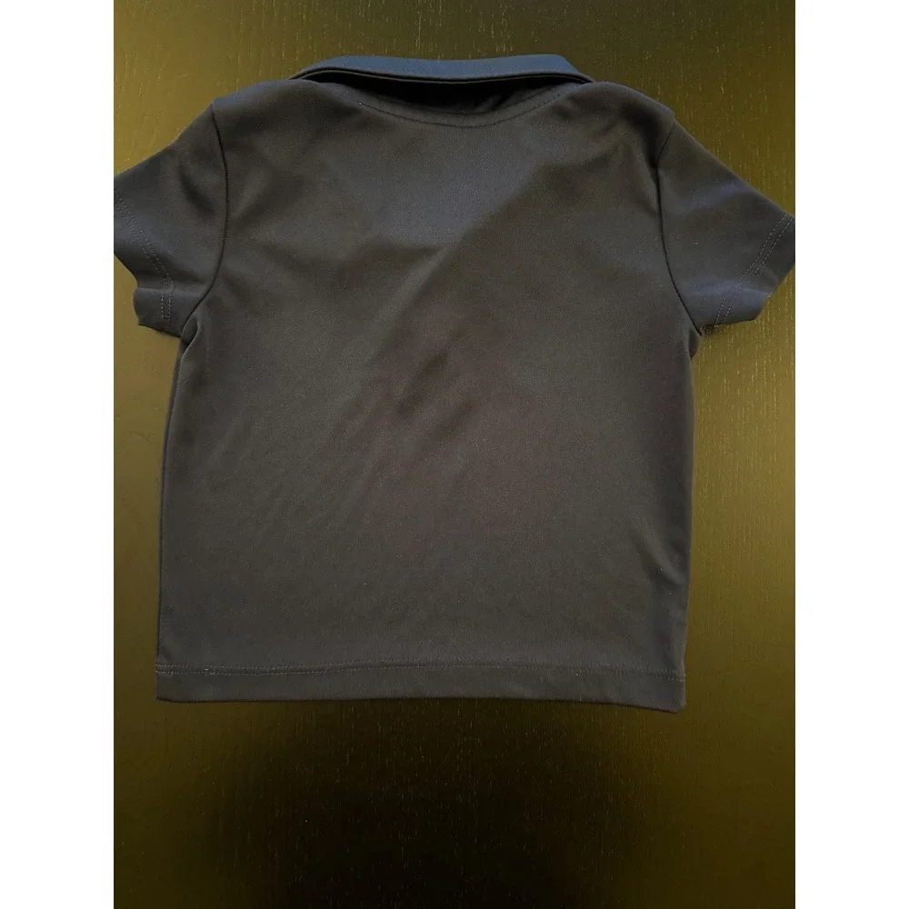 Nike Baby Swoosh‎ Collared Polo Shirt Toddler Boys 12m Navy Short Sleeve Tagless